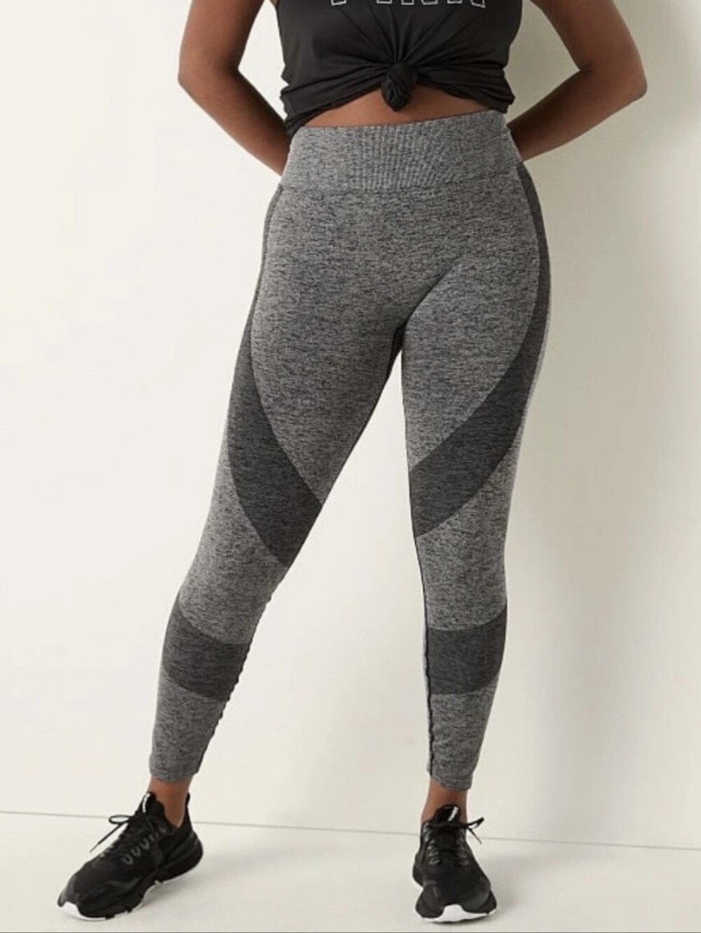 PINK victoria’s secret size Large Seamless Leggings High Waist Full‎ Length Gray - Picture 10 of 11